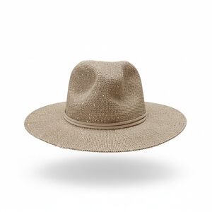 CC Boutique Natural Straw Wide-Brim Fedora Hat